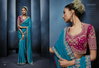 Sky Blue Colour Masakali Vol 15 By Kimora Pure Fancy Embroidery Work Designer Saree Ks 5667